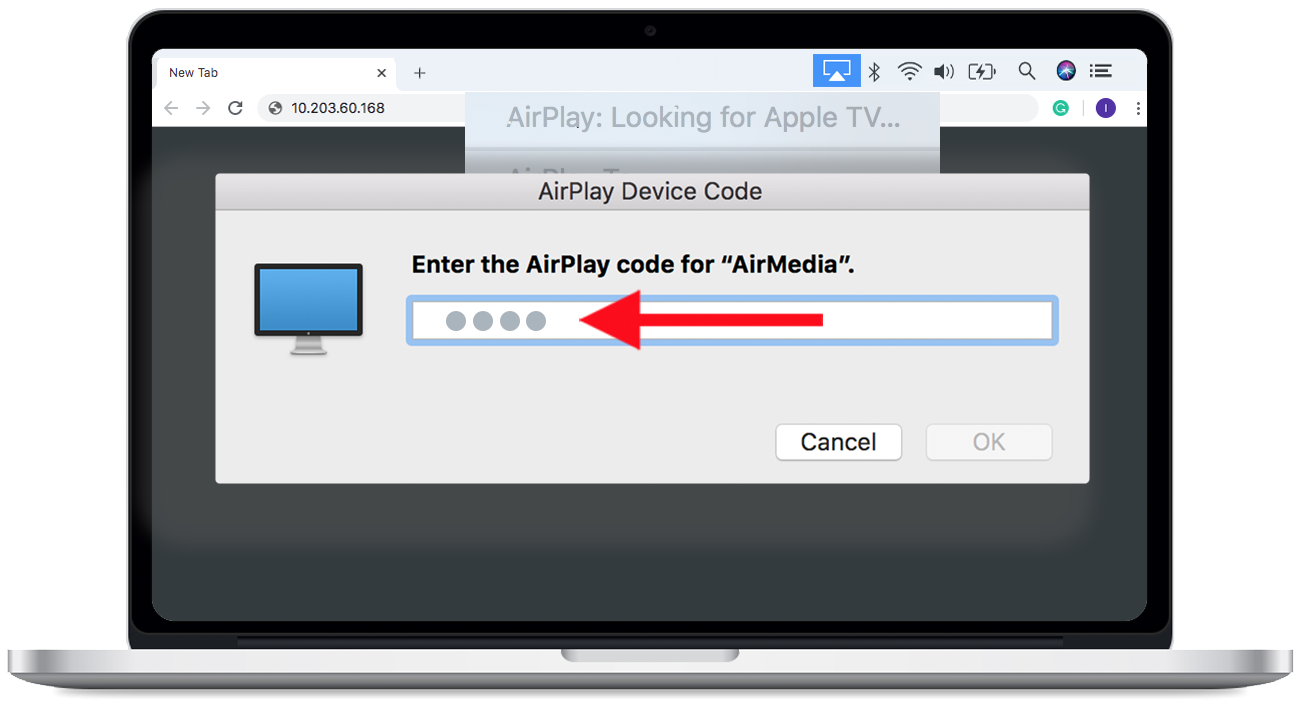 Click on the AirPlay icon.